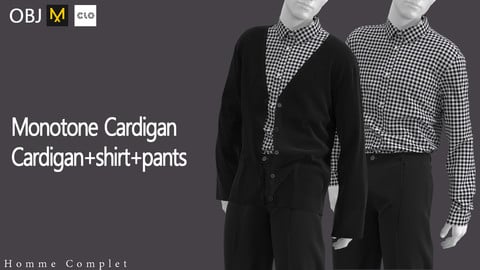 Men's Monotone Cardigan outfit