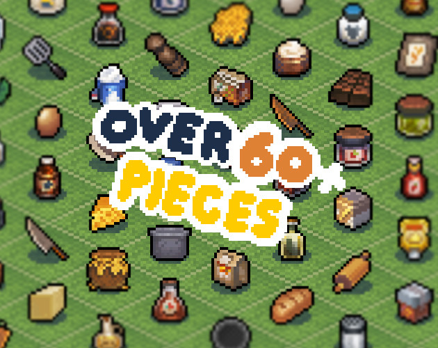 ArtStation 16X16 Pixel Kitchenware+Ingredients Pack Game Assets