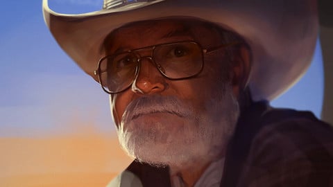 Old man portrait drawing - time lapse video