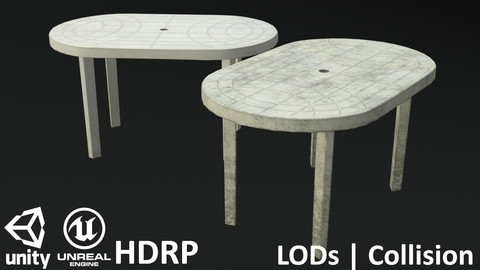 Garden Plastic Table White - 3 Versions