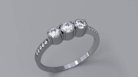 White gold ring with beautiful diamonds