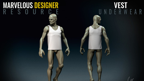 Vest - Standard Male - Marvelous Designer Freebie