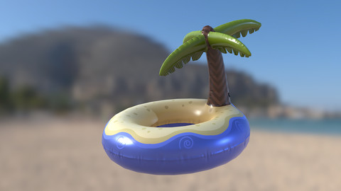 inflatable water or pool toy Island