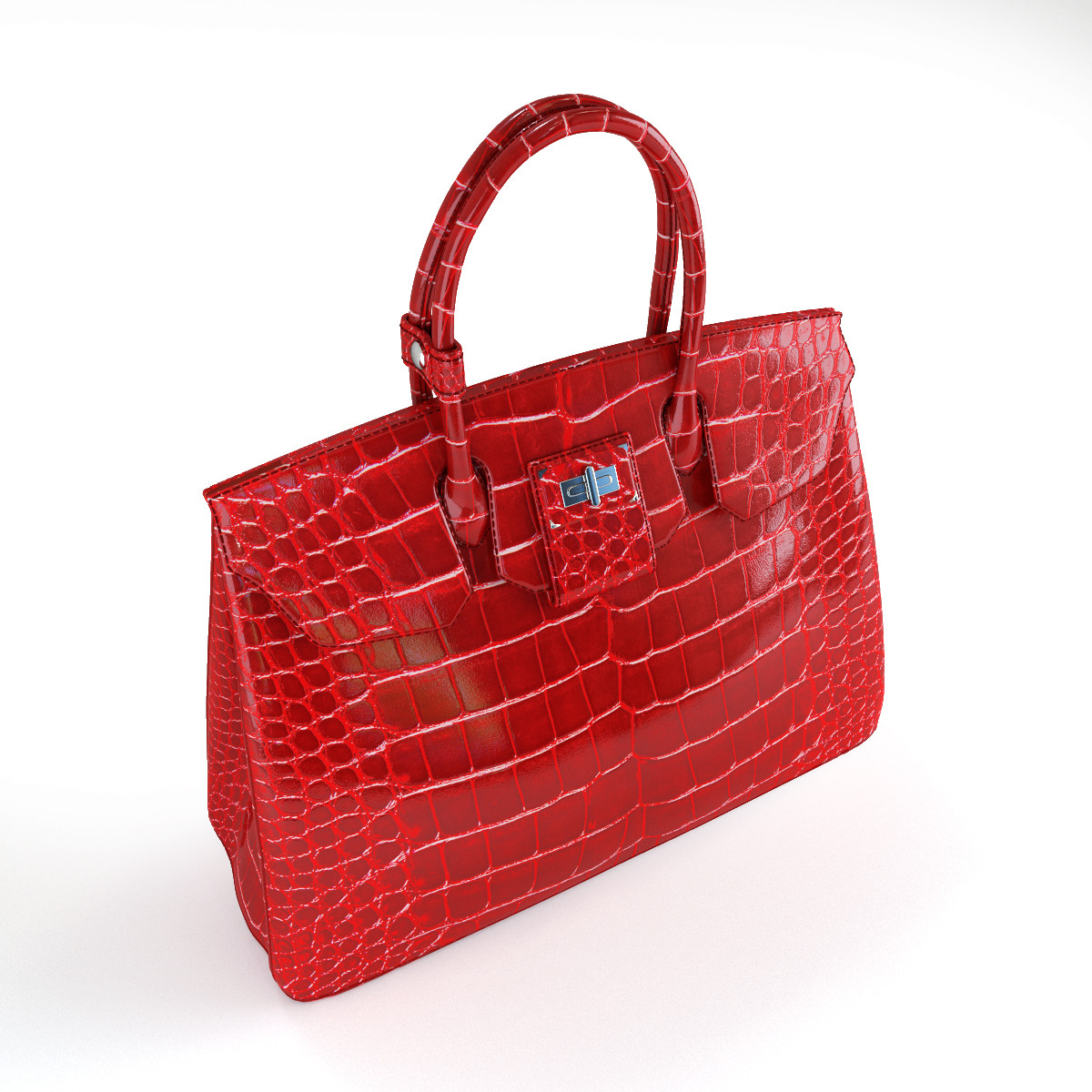 hermes birkin bag red crocodile leather 3D Model in Clothing 3DExport