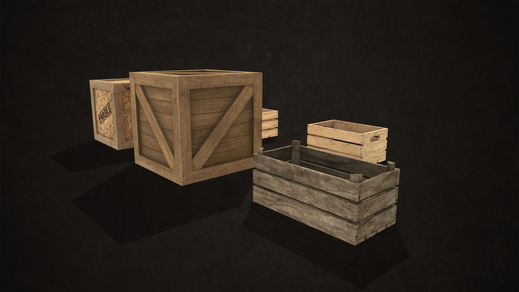 ArtStation Wooden Crates Low Poly Game Assets
