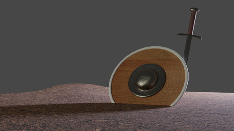 Sword and Shield 3D Model Blender