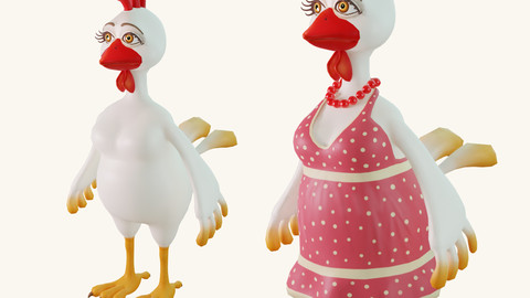 Stylized character cartoon chicken