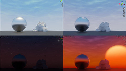 Free sky environment shading for Blender