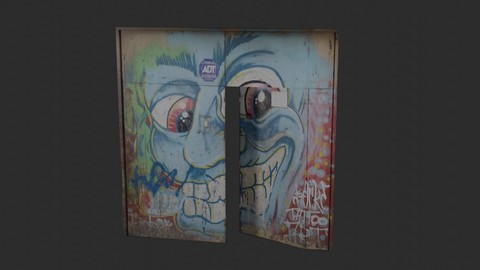 Urban Door with creepy face