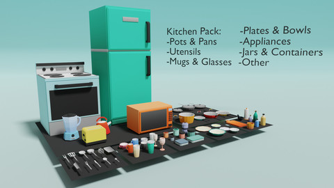 Kitchen Asset Collection - Game Ready - Low Poly