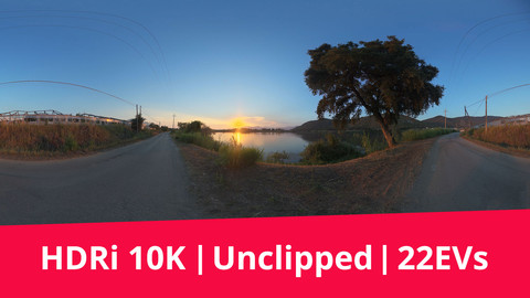 HDRi - Road, Lake And Sunset