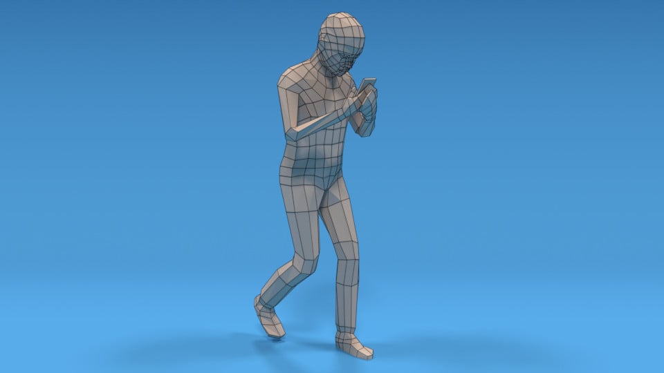 ArtStation - Low Poly Kid Walking With a Mobile Phone | Game Assets