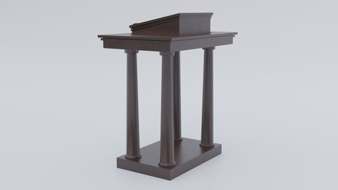 Dark wooden colum pulpit (Lectern)