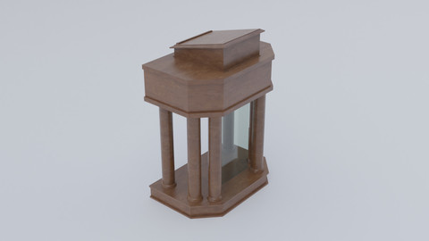Wooden and glass column pulpit