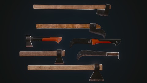 Gameready Axes pack (LowPoly)
