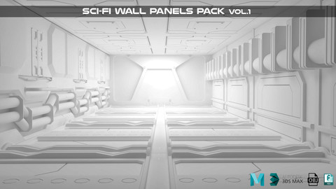 SciFi Wall Panels - Real Time/3D Assets/Files(MB, MAX, OBJ, FBX)