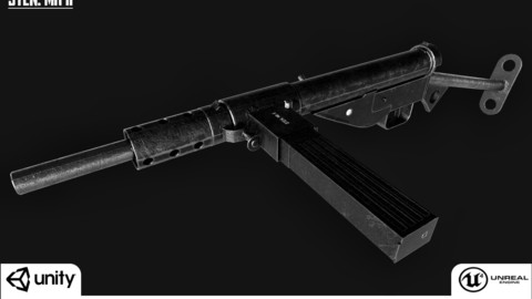 Sten Mk II - Real Time/3D asset/2K Textures/Files(MB, MAX, OBJ, FBX)