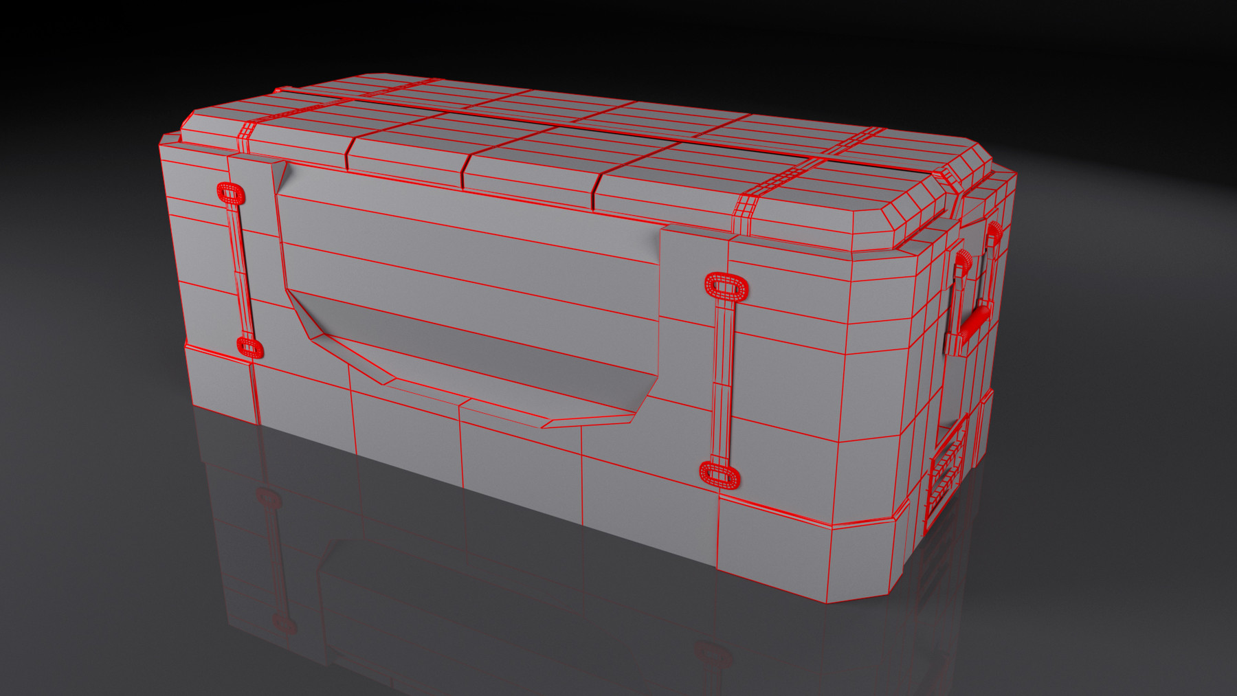 Box 3d model. Cargo Box. Sci Fi Cargo Storage.