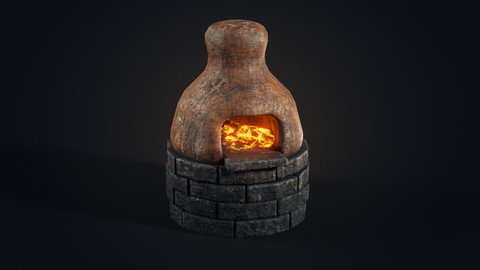 Handmade clay oven