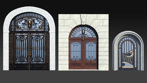 Vintage Art Nouveau Gates - 3d kit (.blend - .fbx - .obj)
