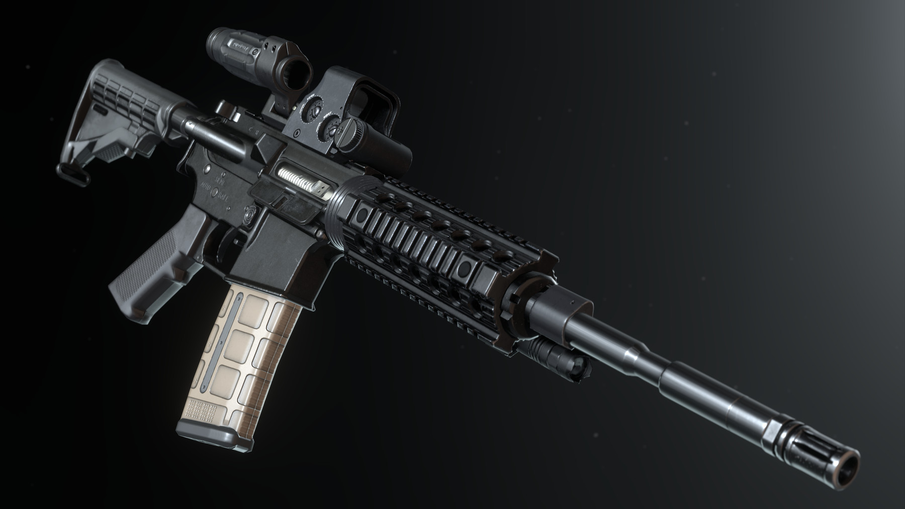 Artstation M4 Carbine With Attachments Game Assets