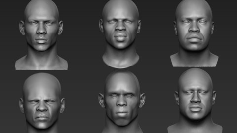 Black Man Head Sculpts
