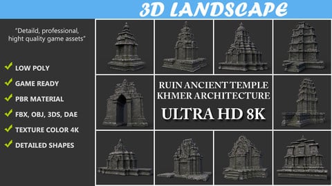 Ruin Ancient Temple - Khmer Architecture Pack B-01