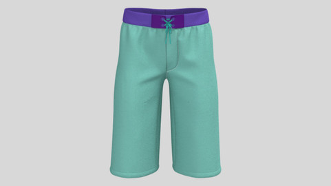 Bored short -Swim short- Marvelous designer & CLO3d Projects - ZPRJ file/ OBJ / FBX