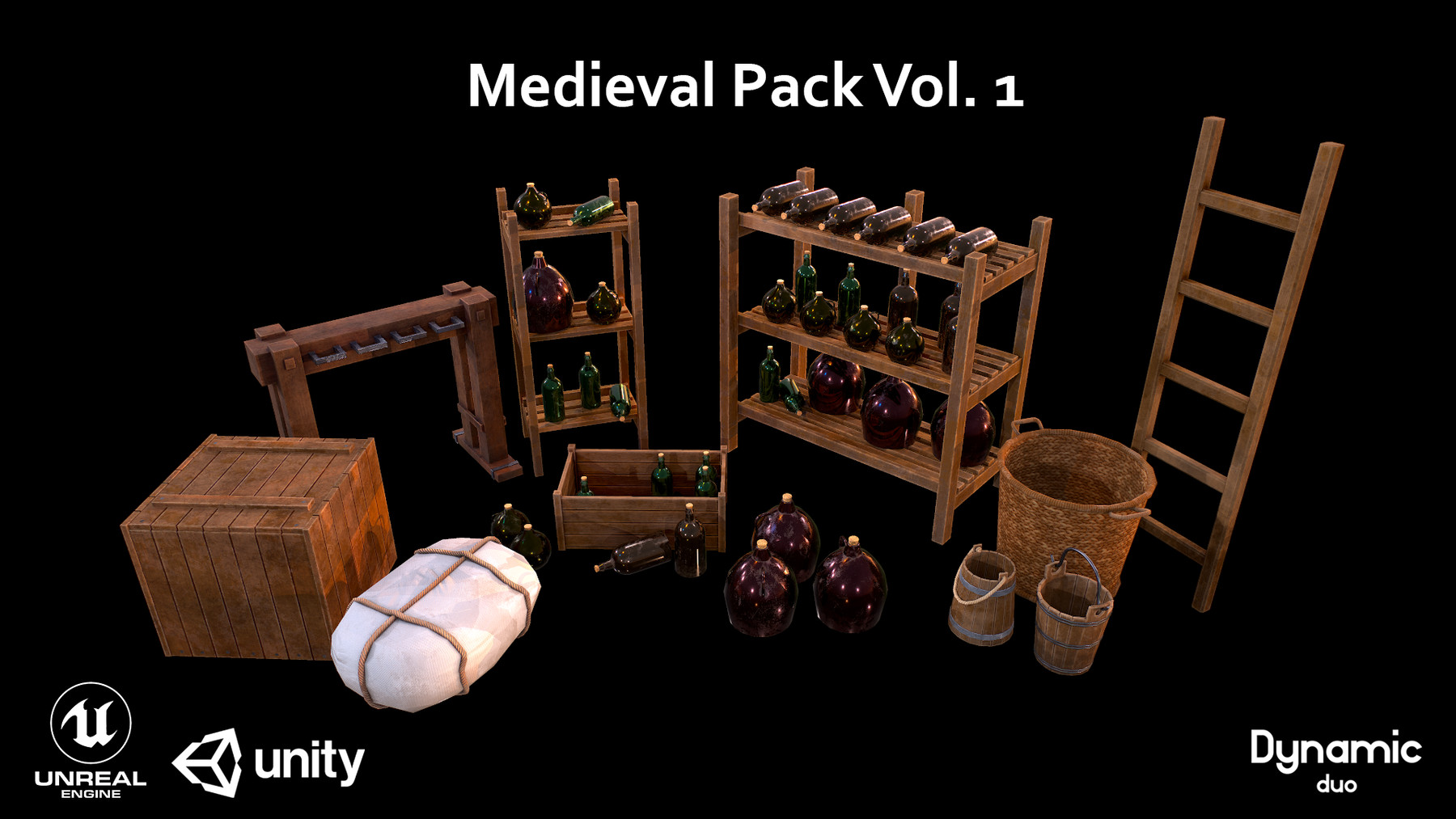 ArtStation - Medieval Pack Vol.1 | Props [UE4+Unity Textures] | Game Assets