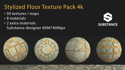 Stylized Floor Texture Pack - Modular 4k  - Unreal Engine 4