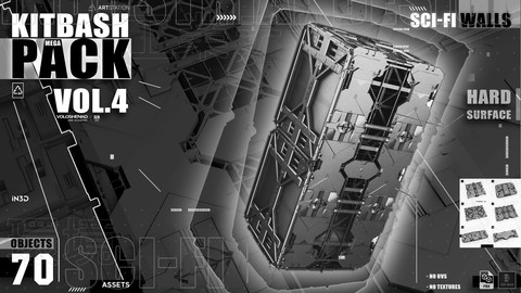 KitBash Pack Sci-Fi walls [Vol.4] _70+