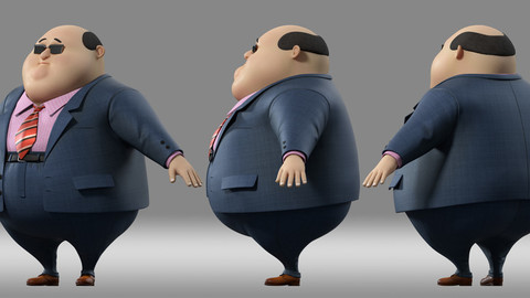 cartoon male suit man