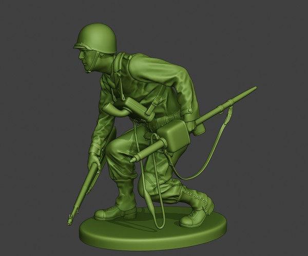 ArtStation - American engineer soldier ww2 Crouch A9 | Resources