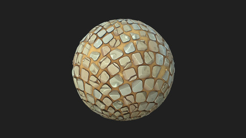 Stylized Cobble Stone with Sand 2k