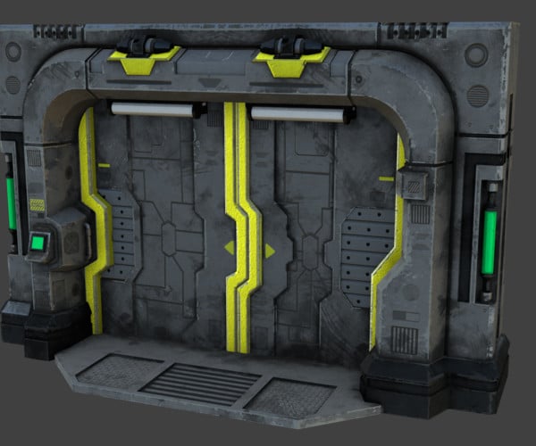 ArtStation - Sci-Fi Blast Door or Gate Low-poly 3D Model | Game Assets