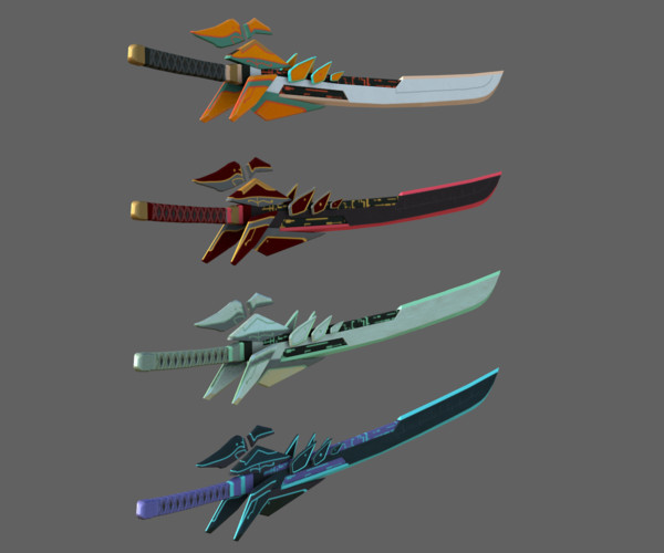 ArtStation - Futuristic Sci-Fi Sword PACK - 4 Swords with Distinct ...