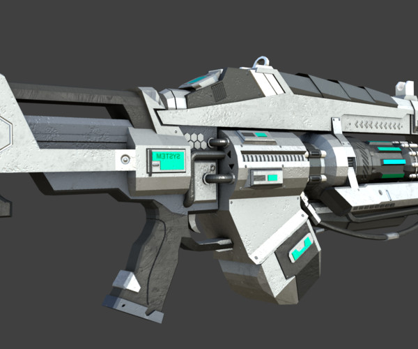 ArtStation - Sci-Fi Link Gun Low-poly 3D Model | Game Assets