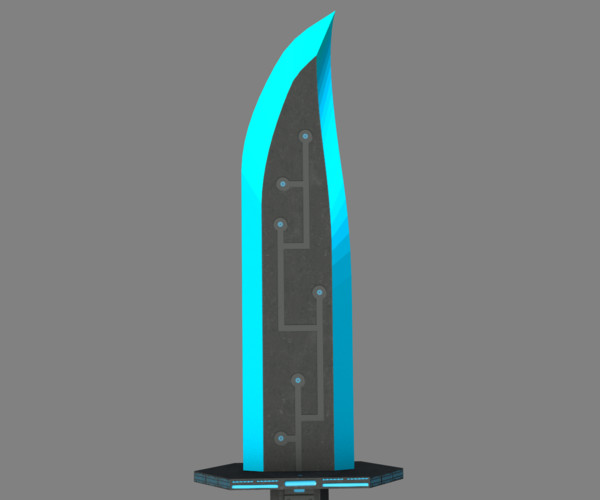 ArtStation - Futuristic Sci-Fi Hunter Knife Low-poly 3D Model | Game Assets