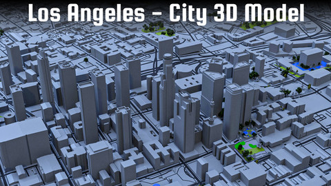 Los Angeles - city and surroundings Low-poly 3D model