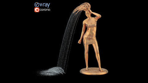 Girl fountain statue