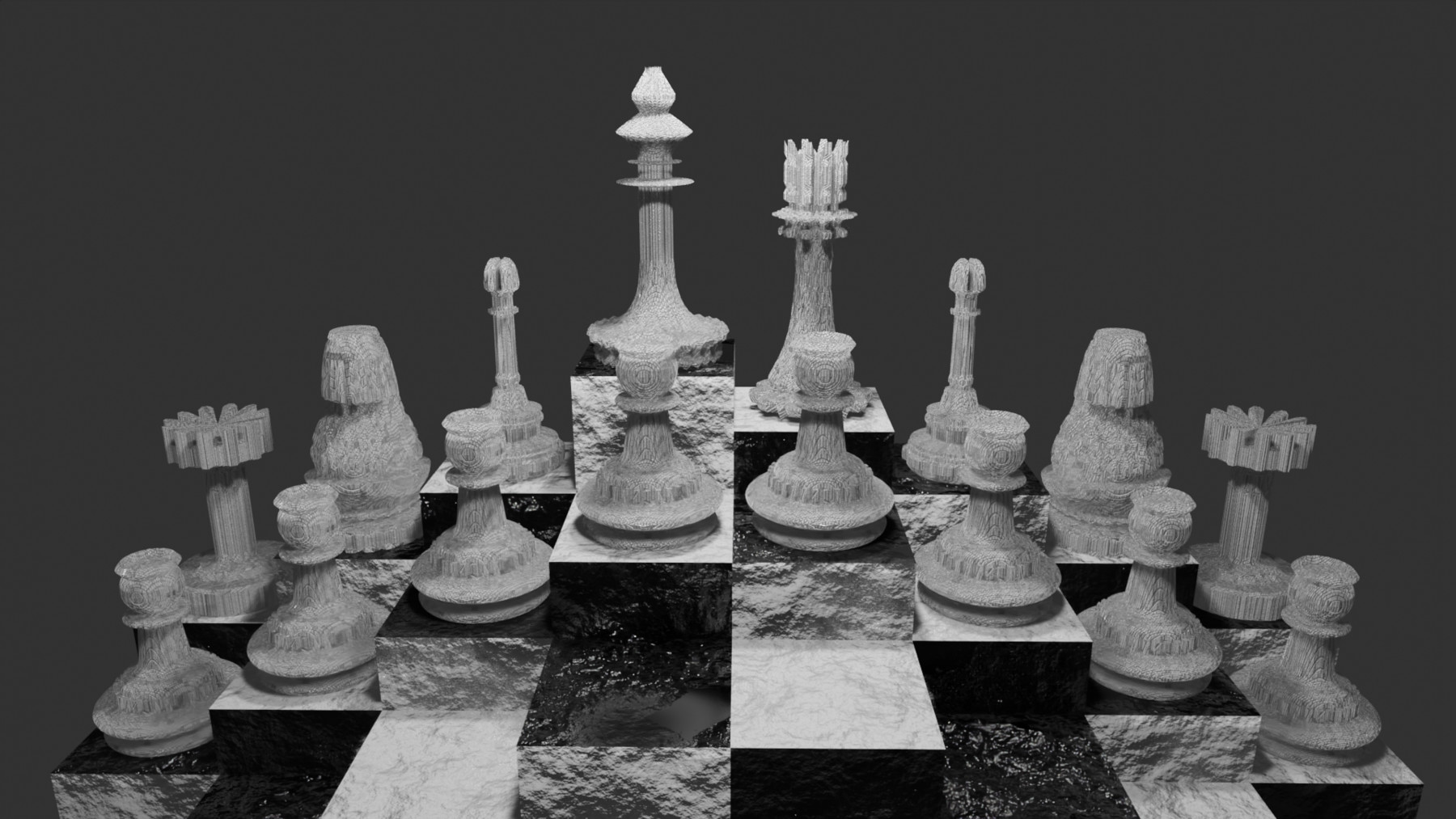 ArtStation Abstract Chess Board and Pieces Resources