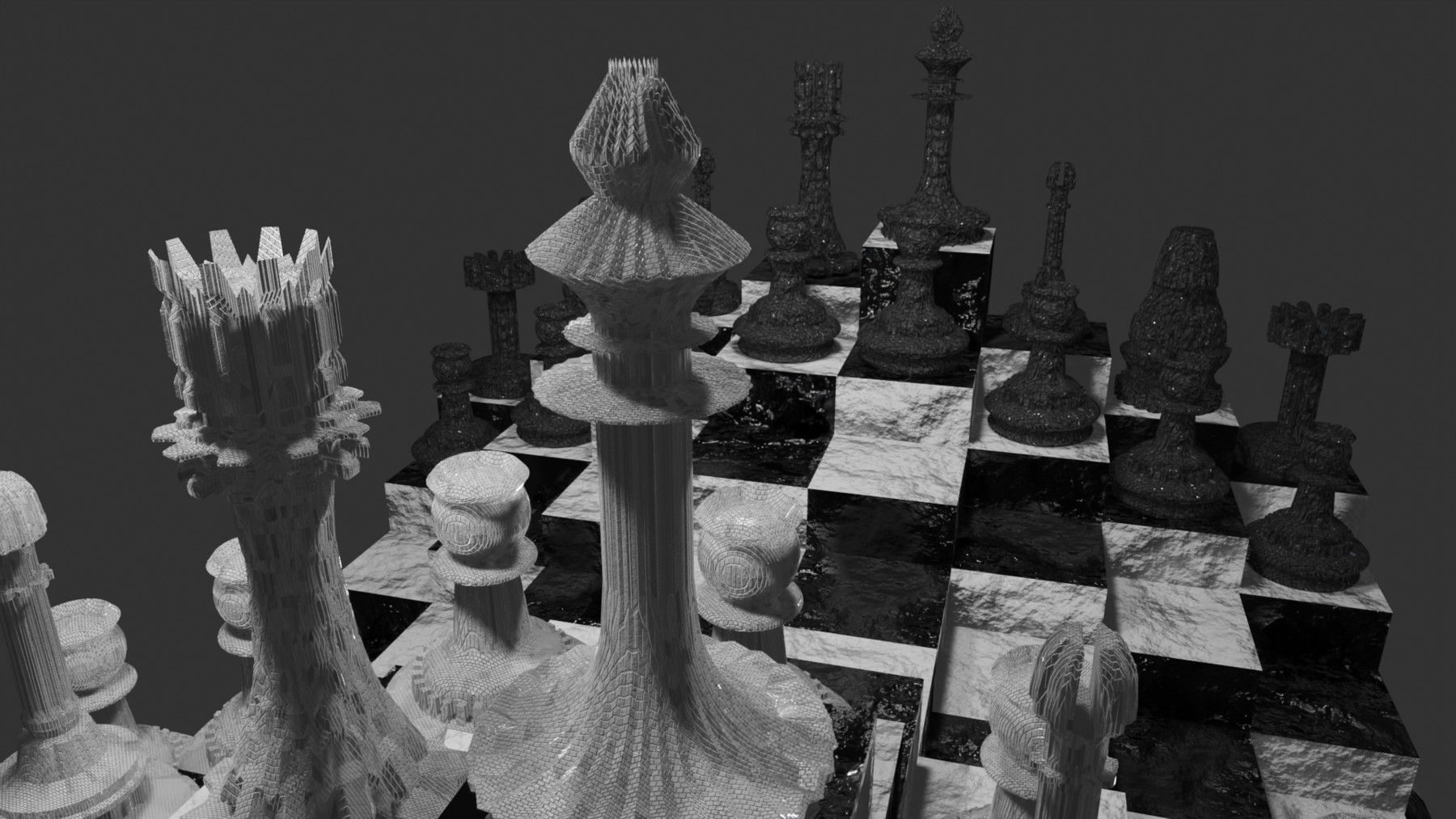 ArtStation Abstract Chess Board and Pieces Resources