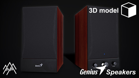 3D game-ready model of Genius SP-HF1250B speakers
