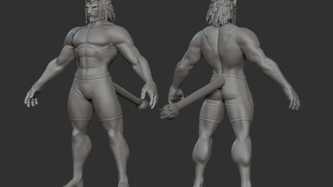 Stylized Male Catfolk  Basemesh