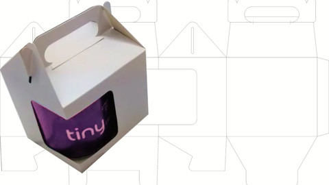 Caixa de caneca Desenho para facas de corte e vinco