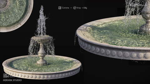 Classic Fountains (V-ray _ CoronaRenderer)