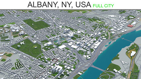 Albany City NY  USA  3D Model 40km