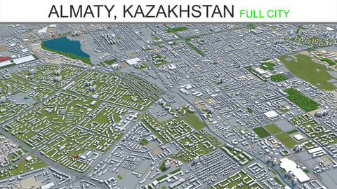 Almaty City  Kazakhstan 3D model 60 km