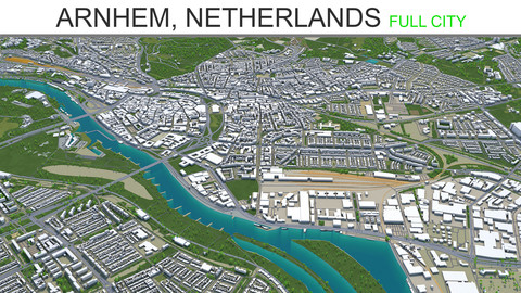 Arnhem City  Netherlands 3D model 40 km