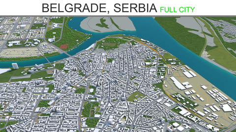Belgrade City Serbia 3D Model  60km